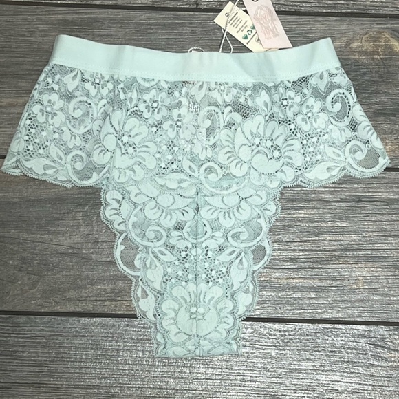 NWT $34 We are HAH (Hot as Hell) Spin me Lace Panty XS X-Small Something Blue - Picture 2 of 9